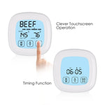 Termometro per griglia con timer da forno touchscreen digitale per cottura di carne da 2 pezzi