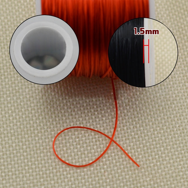50 m/borsa 0.5mm Cavo elastico rotondo che borda il filo/stringa/corda elasticizzata per la creazione di gioielli con braccialetti della collana