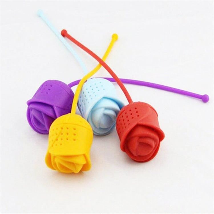 Infusore per tè in silicone rosa, colino per tè a foglie sfuse, filtro per infusore per spezie a base di erbe, strumenti per il tè, consegna casuale a colori, Rose Shape