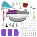 Set di piatti girevoli per torta 106 in 1 in acciaio inossidabile per decorare la bocca, strumento per decorare torte, 106 PCS/Set Purple, 106 PCS/Set Blue