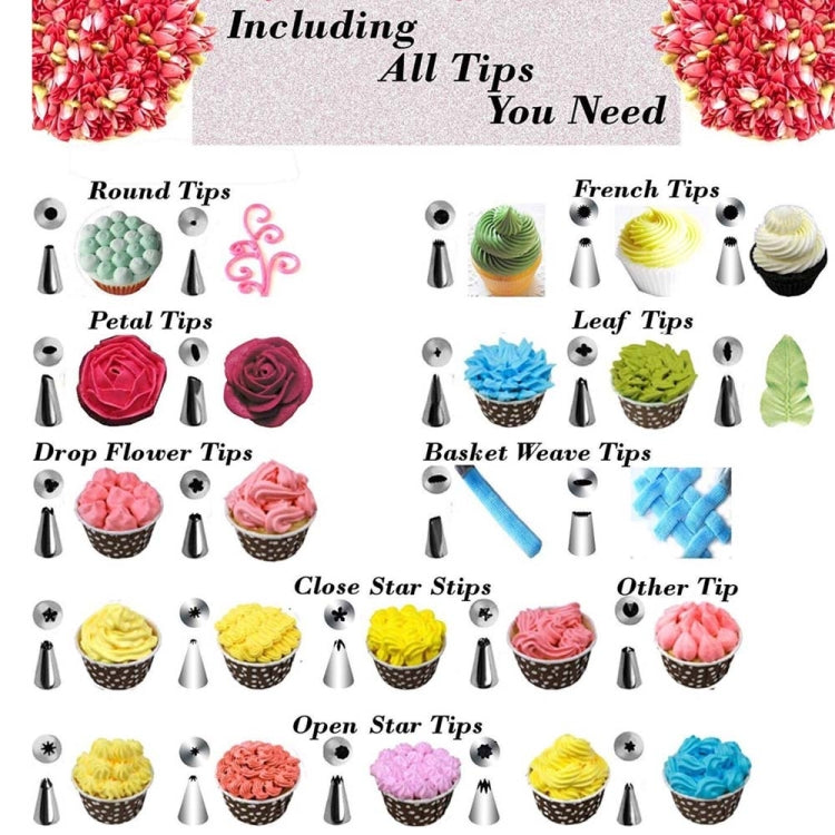 Set di piatti girevoli per torta 106 in 1 in acciaio inossidabile per decorare la bocca, strumento per decorare torte, 106 PCS/Set Purple, 106 PCS/Set Blue