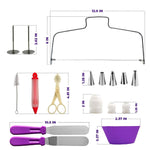 Set di piatti girevoli per torta 106 in 1 in acciaio inossidabile per decorare la bocca, strumento per decorare torte, 106 PCS/Set Purple, 106 PCS/Set Blue
