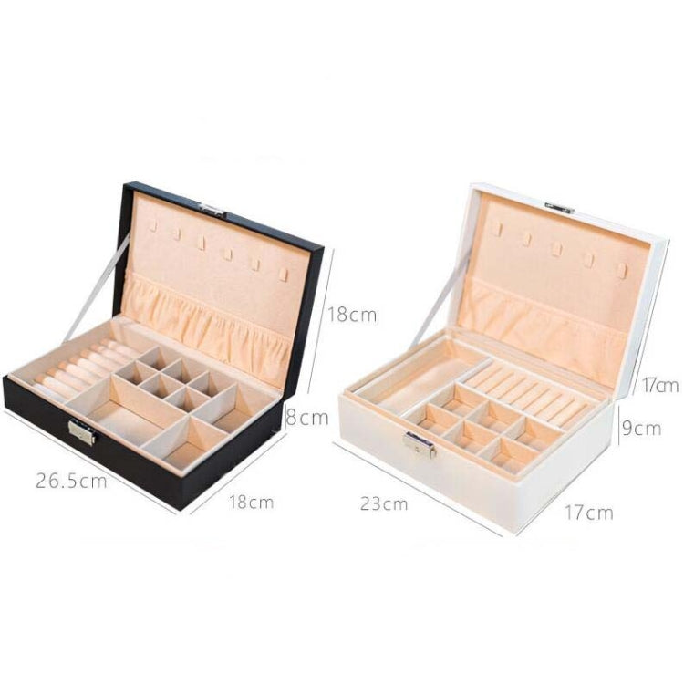 Scatola portaoggetti portatile in pelle per gioielli, collana, anello, orologio, Single Layer, Double Layer
