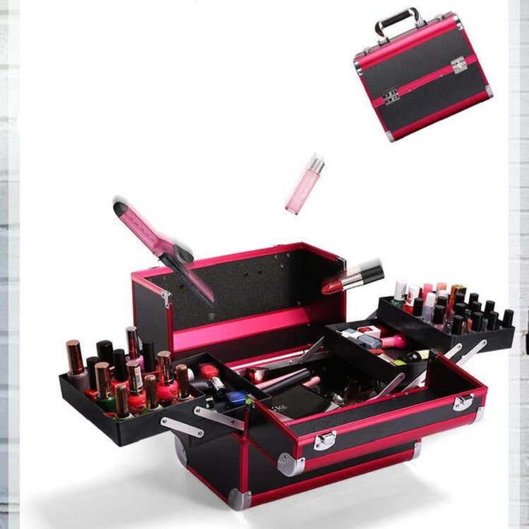 Scatola per trucco professionale Cassetta degli attrezzi per manicure per salone di bellezza, Red, Black, Pink, Magic Red, Coral Powder, Elegant Black, Noble Powder, Silver, Oversized Black, Oversized Pink