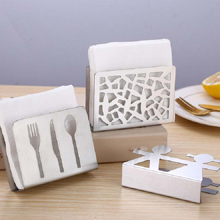 Porta asciugamani di carta Nolder per tovaglioli per hotel da ristorante da 2 pezzi Porta asciugamani quadrato in acciaio inossidabile, Tableware (Sanding), Grilles (Sanding), Grilles (Bright Light), Plant (Sanding), Lovers (Sanding)