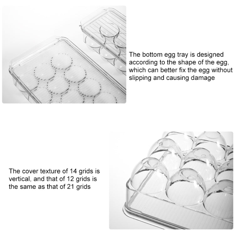Scomparto portaoggetti per frigorifero da cucina con coperchio portauova, 12 Grid, 14 Grid, 21 Grid
