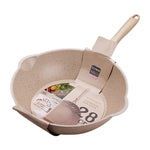 Padella piccola per uso domestico in pietra Maifan con fondo spesso, padella antiaderente, padella profonda, 20cm Black Without Cover, 20cm Beige Without Cover, 24cm Black Without Cover, 24cm Beige Without Cover, 26cm Black Without Cover               ...