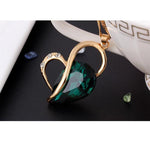 Simpatico set di gioielli con collana di cristalli a forma di cuore