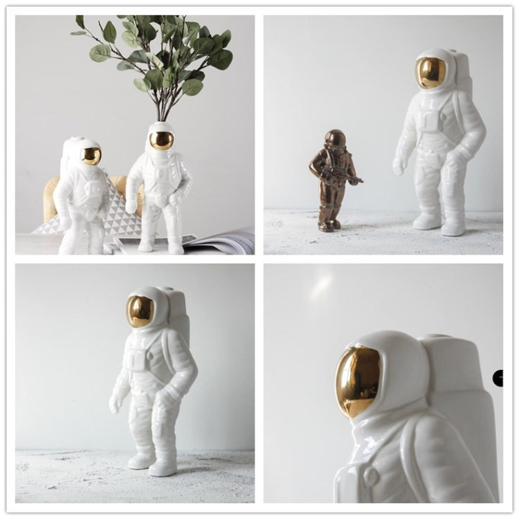Vaso in ceramica con fiori secchi modello astronauta in ceramica per strumento decorativo da tavolo, Walking, Walk, Salute