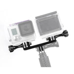 Staffa doppia con adattatore per montaggio a vite GoPro