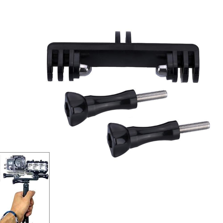 Staffa doppia con adattatore per montaggio a vite GoPro