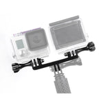 Staffa doppia con adattatore per montaggio a vite GoPro