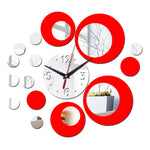 Orologio da parete adesivo da parete con specchio digitale acrilico, orologio decorativo stereo 3D da 2 pezzi