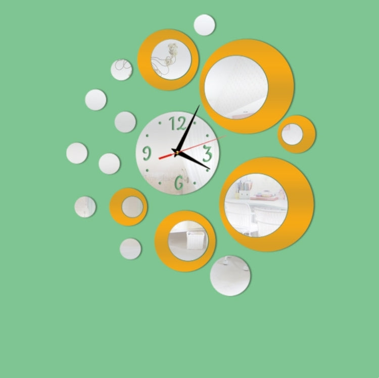 Orologio da parete adesivo da parete con specchio digitale acrilico, orologio decorativo stereo 3D da 2 pezzi