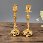 Due pezzi/set Portacandele per cena a lume di candela singolo in zaffiro, decorazione per matrimonio, 7.6X7.6X10cm, 7.6X7.6X18.8cm