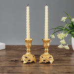Due pezzi/set Portacandele per cena a lume di candela singolo in zaffiro, decorazione per matrimonio, 7.6X7.6X10cm, 7.6X7.6X18.8cm
