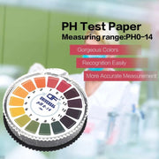 5 metri 0-14 PH Carta di prova Indicatore di acido alcalino Carta per acqua Urina Saliva Cartina di tornasole Test di misurazione Kit di analisi