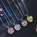 Set di anelli per collane con orecchini a nodo con zirconi cubici alla moda per donna, 6, 7, 8, 9