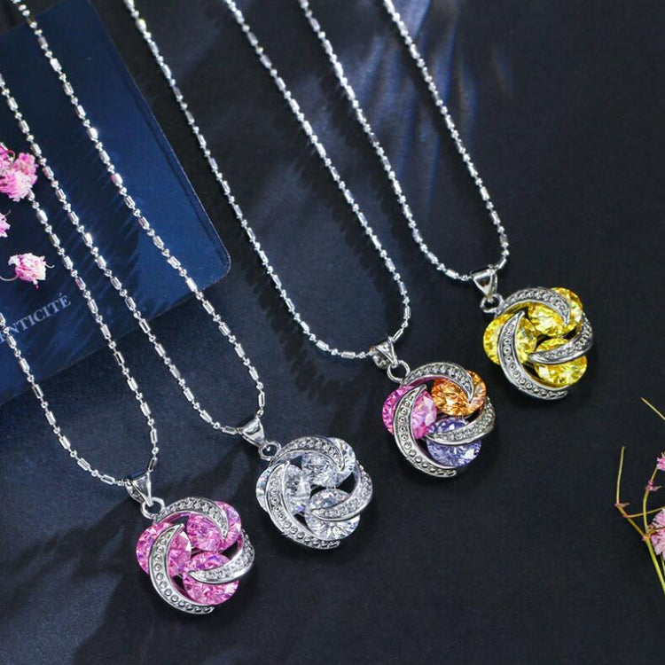 Set di anelli per collane con orecchini a nodo con zirconi cubici alla moda per donna, 6, 7, 8, 9