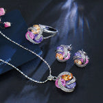 Set di anelli per collane con orecchini a nodo con zirconi cubici alla moda per donna, 6, 7, 8, 9
