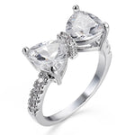 Anello con zircone dal design adorabile con fiocco di moda femminile, 6, 7, 8, 9, 10