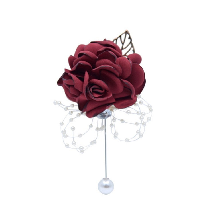 Accessori per cappotti con spilla di perle e fiori di stoffa