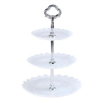 Portaoggetti per dessert con piatto di frutta a tre strati per festa di compleanno, Dessert Storage Rack, Black, Clear, Blue