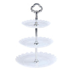 Portaoggetti per dessert con piatto di frutta a tre strati per festa di compleanno, Dessert Storage Rack, Black, Clear, Blue