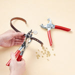 1 set di pinze per punzoni in acciaio 45#, pinze per occhielli e accessori in ferro, adatti per punzoni in pelle (rosso)
