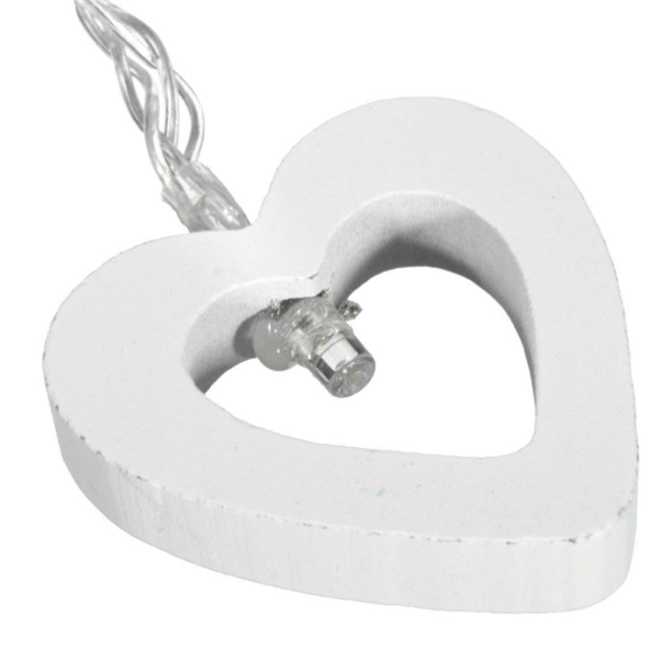 Stringa luminosa per decorazioni a forma di cuore per interni ed esterni per feste di Natale con cuore in legno da 1,2 m e 10 LED