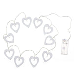 Stringa luminosa per decorazioni a forma di cuore per interni ed esterni per feste di Natale con cuore in legno da 1,2 m e 10 LED