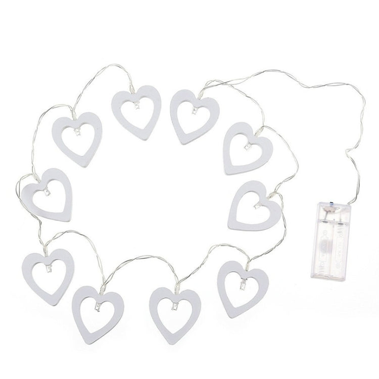 Stringa luminosa per decorazioni a forma di cuore per interni ed esterni per feste di Natale con cuore in legno da 1,2 m e 10 LED