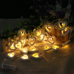 Stringa luminosa per decorazioni a forma di cuore per interni ed esterni per feste di Natale con cuore in legno da 1,2 m e 10 LED