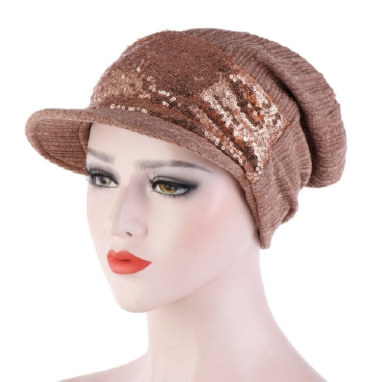 Cappello turbante con paillettes da donna, traspirante, vuoto, da 2 pezzi, One Size