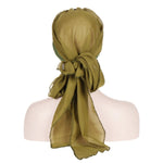 Cappello turbante con cappuccio a coda lunga in chiffon incrociato sulla fronte da 2 pezzi, One Size