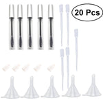 5 pezzi 12 ml tubo vuoto per mascara con bacchetta per ciglia + 5 pezzi imbuti e pipette di trasferimento set per set di contenitori fai da te per olio di ricino