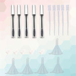 5 pezzi 12 ml tubo vuoto per mascara con bacchetta per ciglia + 5 pezzi imbuti e pipette di trasferimento set per set di contenitori fai da te per olio di ricino