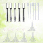 5 pezzi 12 ml tubo vuoto per mascara con bacchetta per ciglia + 5 pezzi imbuti e pipette di trasferimento set per set di contenitori fai da te per olio di ricino