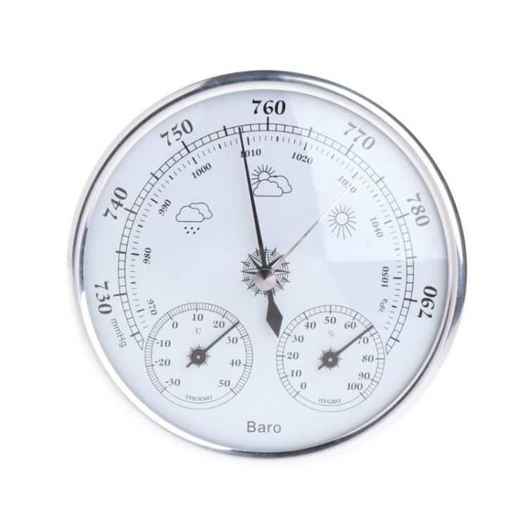 THB9392 Stazione meteorologica domestica da appendere alla parete, barometro, termometro, igrometro, THB9392 128mm Gold, THB9392 128mm Silver