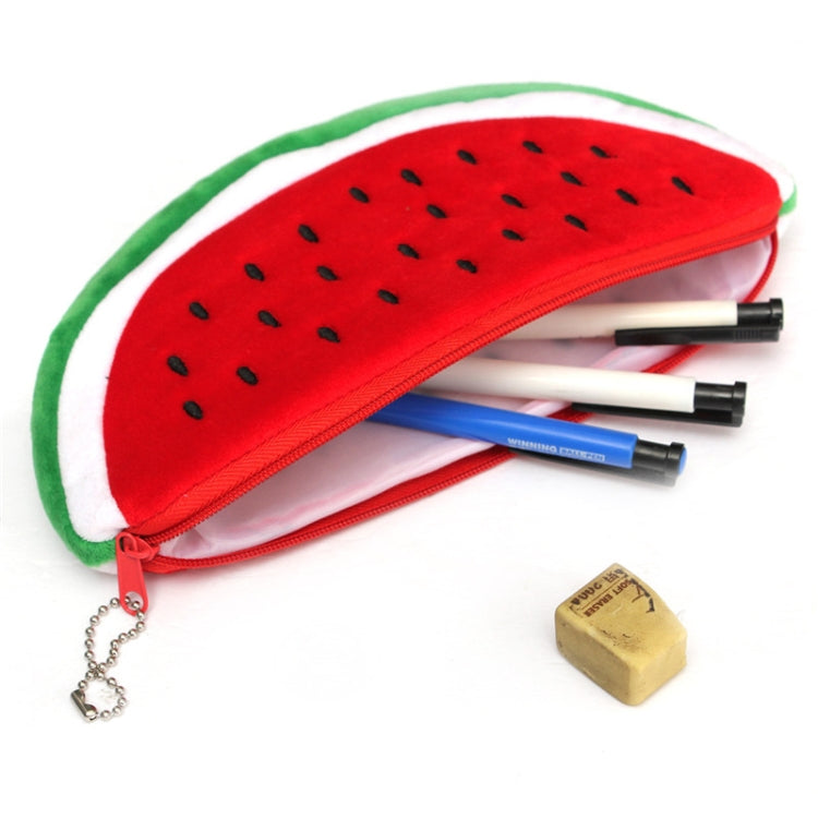 Simpatico astuccio in peluche a forma di anguria, Watermelon Shape Pencil Bag
