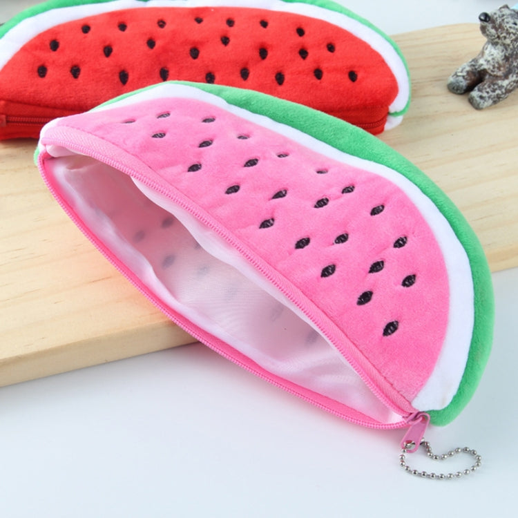 Simpatico astuccio in peluche a forma di anguria, Watermelon Shape Pencil Bag