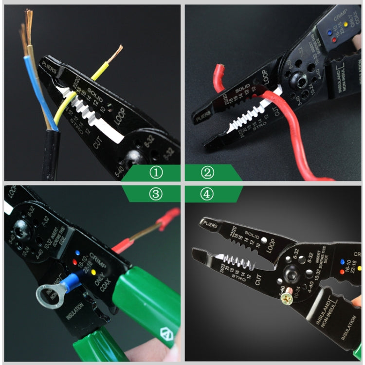 Strumento di riparazione per elettricisti spelafili per taglio isolante per cavi multifunzione da 8 pollici, 8 Inch Wire Stripper
