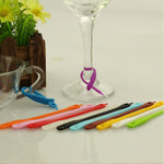 12 pezzi/set Riconoscimento bicchiere di vino Marchio creativo per bicchiere di vino in silicone, Rope