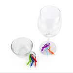 12 pezzi/set Riconoscimento bicchiere di vino Marchio creativo per bicchiere di vino in silicone, Rope