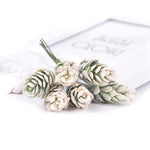 2 mazzi di fiori artificiali pianta pigna bouquet per la decorazione natalizia di nozze