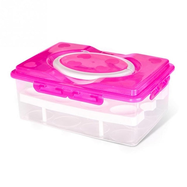 Scatola portaoggetti portatile in plastica PP a 2 strati con 24 slot