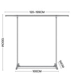 Stendino telescopico da 120-200 cm Scaffale per riporre il balcone da esterno Appendiabiti in acciaio inossidabile Appendiabiti a stecca singola, 120-200cm