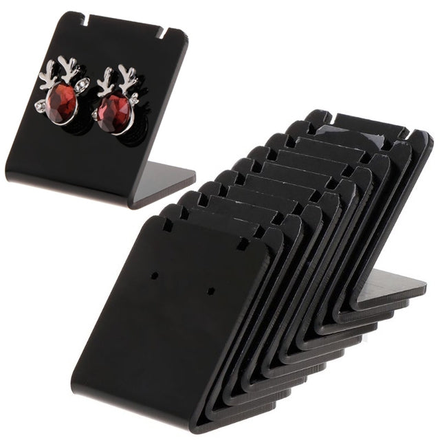 10 pz/set orecchini mensola espositore supporto a forma di L rettangolo acrilico professionale orecchio stud gioielli mostra staffa rack mostra