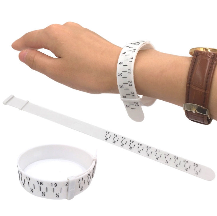 Misuratore braccialetti in plastica bianco 27 cm
