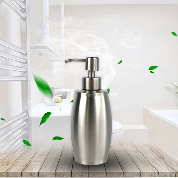 Bottiglia ovale disinfettante mani con dispenser in acciaio